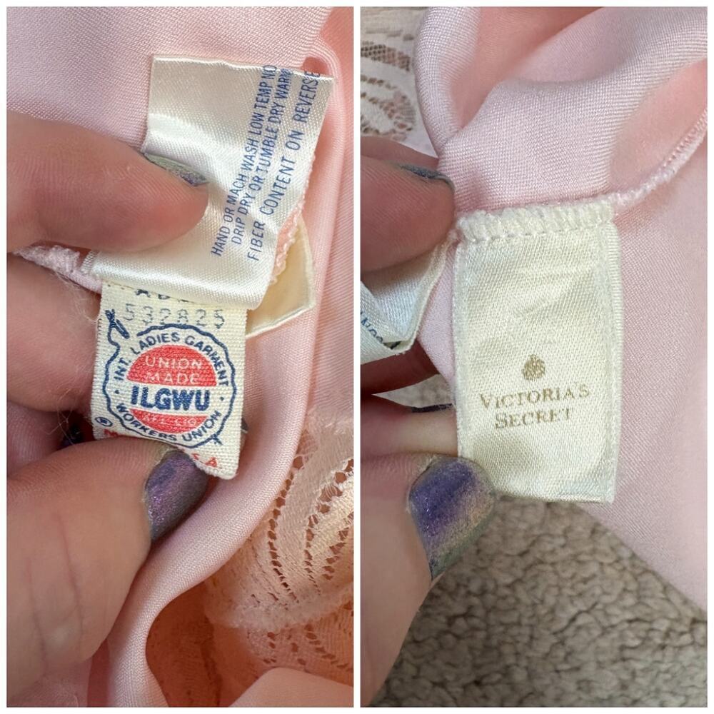 NWOT Vintage Victoria's Secret Lace Trim Gold Label Union Tag Teddy Size P/S - Picture 4 of 5